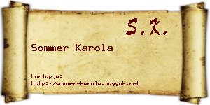 Sommer Karola névjegykártya